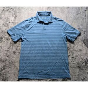Under Armour Short Sleeve Polo Shirt Men's Size Large Blue Striped